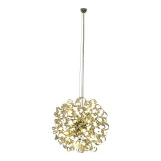 Astro P85 Sculptural Ribbon Chandelier by Manuel Vivian for Uplight Group – Silver For Sale