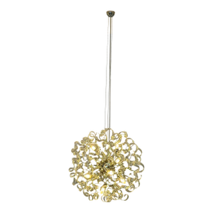 Astro P85 Sculptural Ribbon Chandelier by Manuel Vivian for Uplight Group – Silver