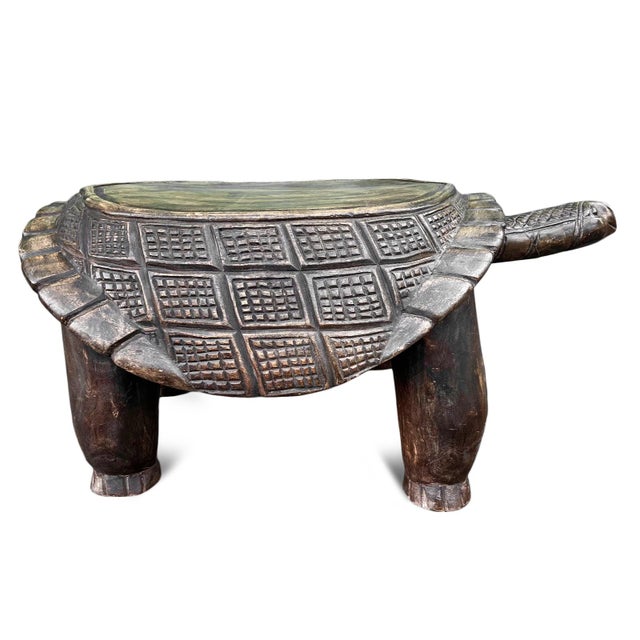 African Vintage Burkina Faso Turtle Seat Bench For Sale - Image 3 of 7