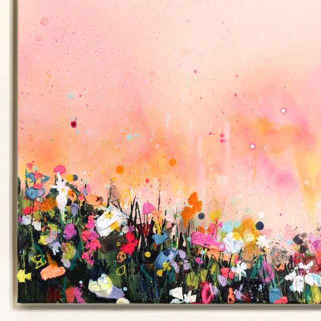 Peach Glow - Vibrant Modern Abstract Textured Nature-Inspired Mixed Media Original Artwork by Lee Herring For Sale - Image 4 of 8