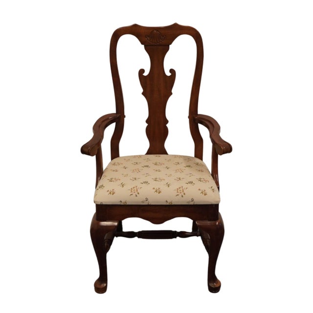 French Country Keller Furniture Solid Cherry Traditional Style Splat Back Dining Arm Chair For Sale - Image 3 of 10