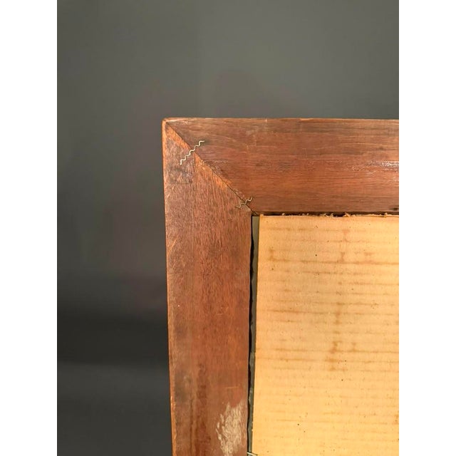 American Mid-20th Century Mahogany-Toned Wall Mirror With Faux Bois Trim, Circa 1950 For Sale - Image 3 of 10