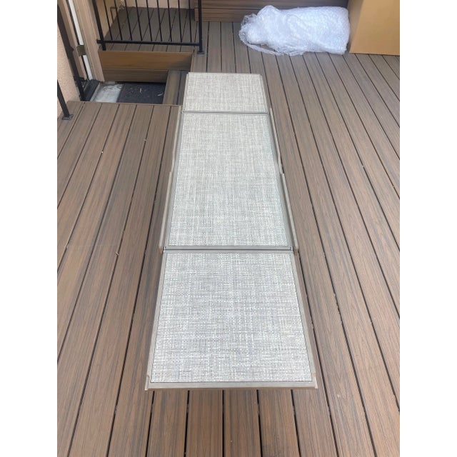 Greige Mid Century Console/Bar Table With Folding Leaves in Grey Oak For Sale - Image 8 of 8