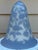 Vintage Cameo Style Periwinkle Blue Lamp Shade After Emile Galle For Sale - Image 16 of 17
