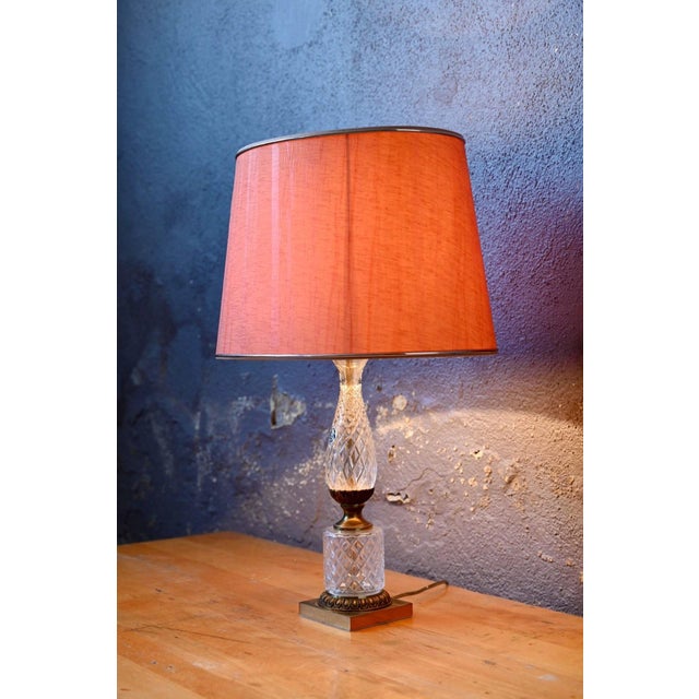French Regency Hollywood Lamp in Albret Crystal, 1970s For Sale - Image 3 of 13