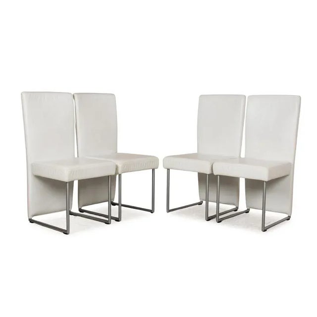 7400 Leather Chairs in White from Rolf Benz, Set of 4 For Sale - Image 12 of 12