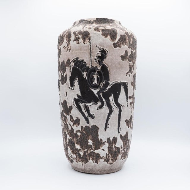 Black Vintage Rider Floor Vase from Scheurich, 1970s For Sale - Image 8 of 8