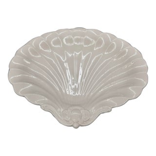 Vintage Spode Imperial White Scallop Shell Dish — Made in England For Sale