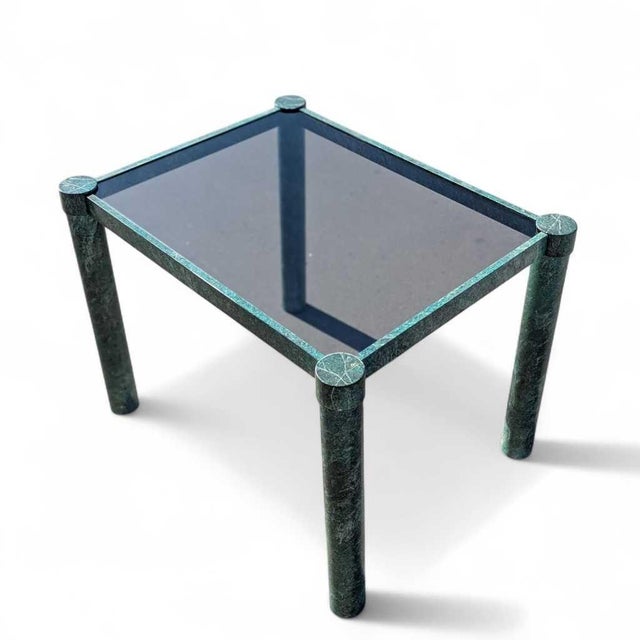 Postmodern Sculptural Metal and Smoked Glass Side Table, 1980s For Sale - Image 15 of 17