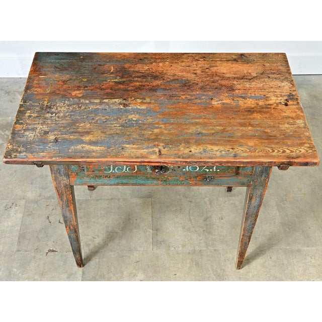 Swedish Painted Pine Desk Circa 1827 For Sale - Image 4 of 12
