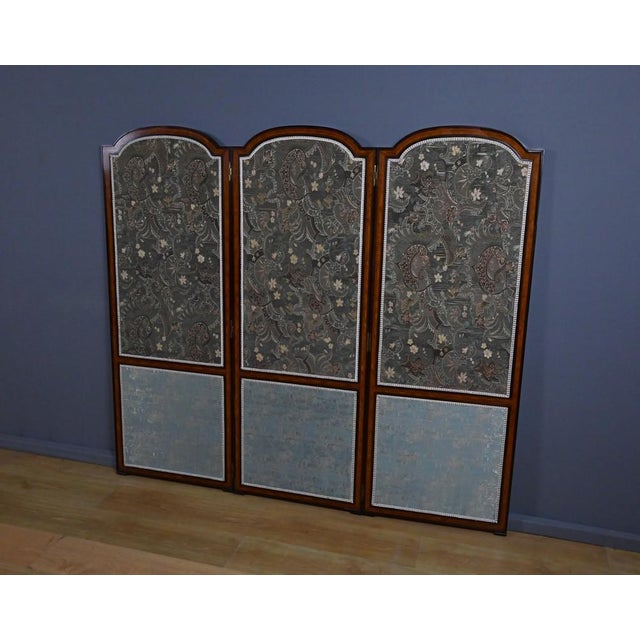 Fabric and Mahogany Screen, 1890s For Sale - Image 4 of 18