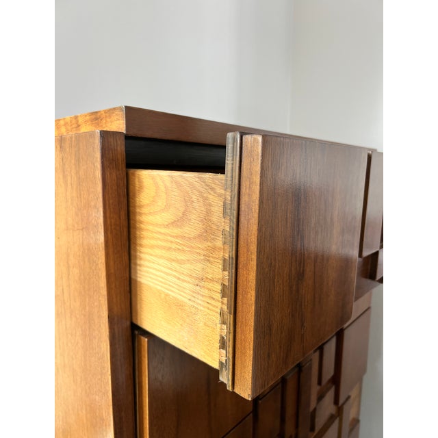 Brown Mid 20th Century Lane Staccato Mid-Century Highboy Dresser For Sale - Image 8 of 10