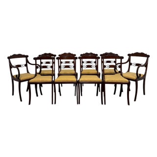 Antique Regency Style Dining Chairs, 1900s, Set of 10 For Sale
