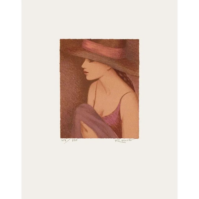 Annie RETIVAT FEMME À LA TRESSE 1990 lithograph on wove paper signed and numbered in pencil 16.1 x 12.6 in illustration :...
