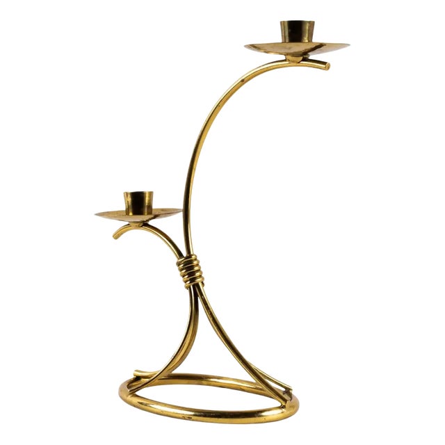 Viennese Candleholder in Brass, 1950s For Sale