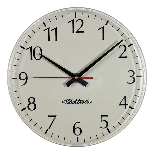 Vintage Office Wall Clock from Elektročas, 1990s For Sale