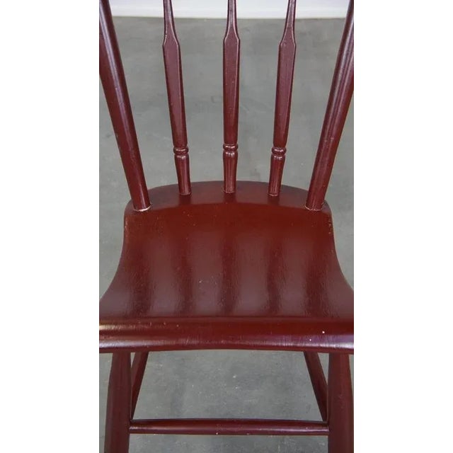 Vintage Dutch Farmers Side Chair in Burgundy Wood For Sale - Image 6 of 12