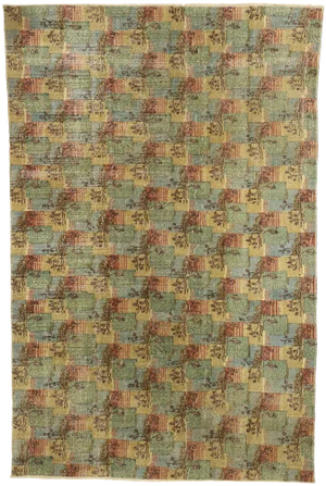 Vintage Zeki Muren Distressed Turkish Sivas Rug - 6′8″ × 10′2″