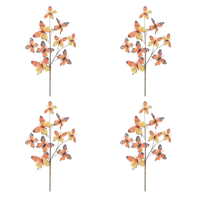 Rustic Decorative Butterfly Spray (Set of 4) For Sale - Image 3 of 3
