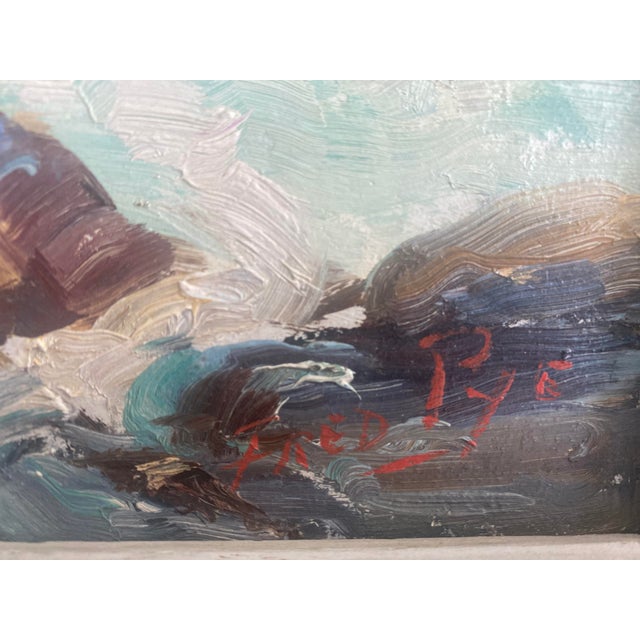 Coastal Fred Pye Well-Listed Artist Original Early Seascape Painting Bald Head For Sale - Image 3 of 15