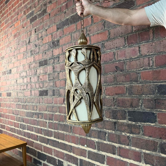 Mid-Century Modern Hanging Swag Light Fixture Vintage Mid-Century Modern For Sale - Image 3 of 5