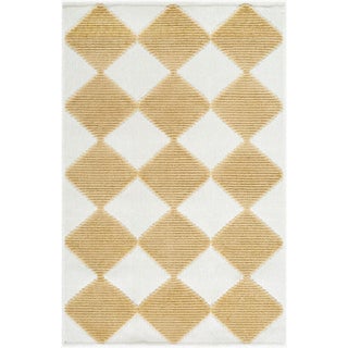 Lyna Washable Rug in Mustard, 3x7 For Sale