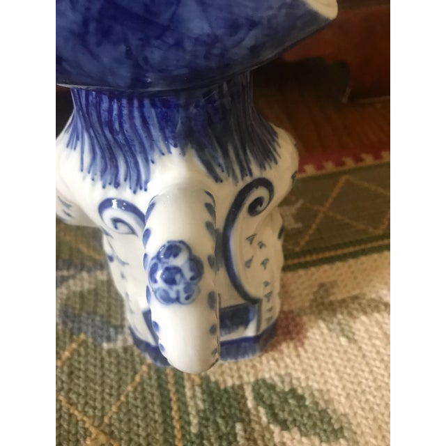 Vintage Blue and White Porcelain Viana Do Castelo, Portugal Hand Painted Pitcher For Sale In Raleigh - Image 6 of 11