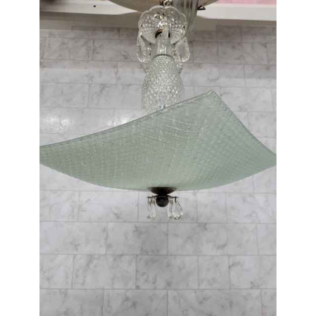 Crystal Prisms Ceiling Light Handkerchief Square Texture Vintage 4
