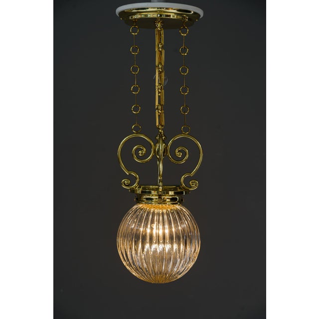 Art Deco Pendant Vienna Around 1920s with Original Cut Glass Shade For Sale - Image 15 of 18