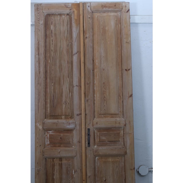 Rustic European Late 19th Century Double French Doors - A Pair For Sale - Image 3 of 3