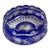Mid 20th Century Czech Bohemian Cobalt Blue Cut to Clear Crystal Centerpiece Bowl For Sale