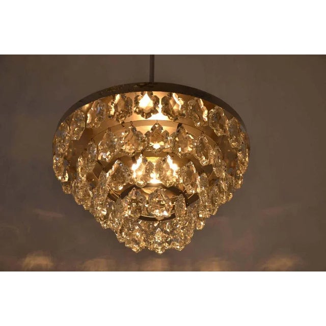 Kinkeldey Crystal Glass Chandelier from Kinkeldey For Sale - Image 4 of 7