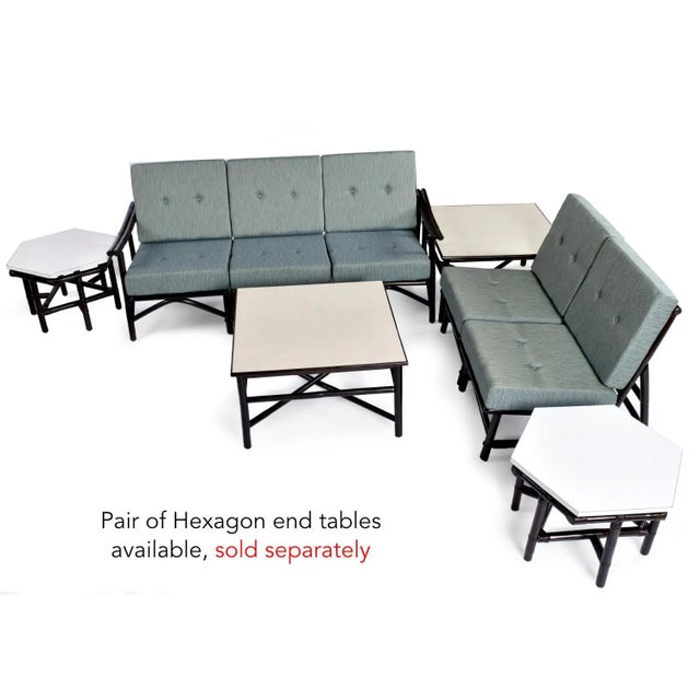 7-Piece John Wisner for Ficks Reed Far Horizons Rattan Modular Sofa Group For Sale - Image 9 of 12