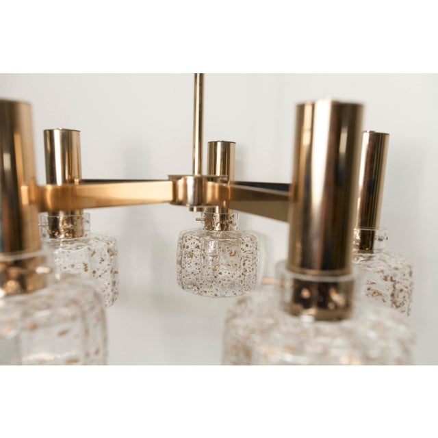 Blown Glass 5-Branched Chandelier with Golden Glitter, 1960s For Sale - Image 16 of 18