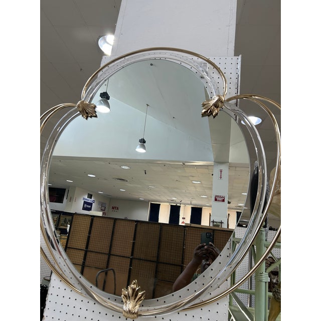 Metal Vintage 1970s Lucite and Brass Mirror For Sale - Image 7 of 11