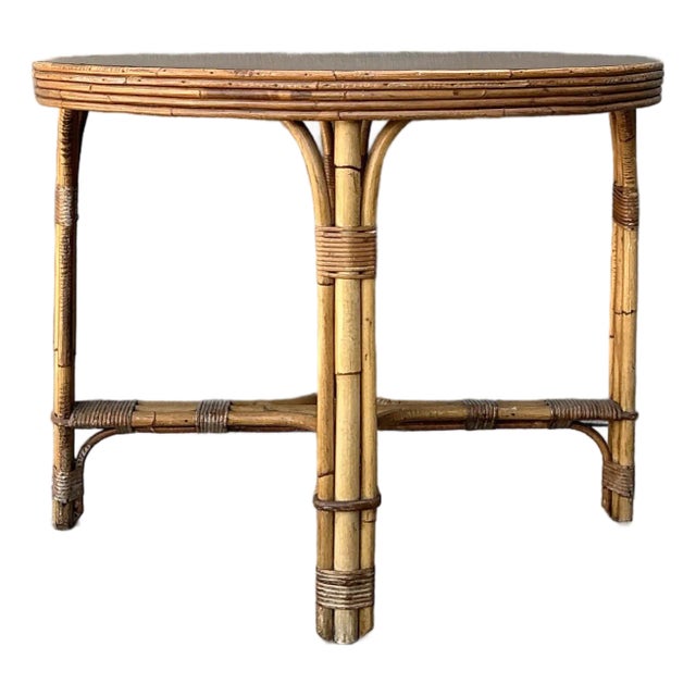 Vintage Bent Rattan Dining Table For Sale
