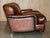 1 of 4 Hand Dyed Brown Leather Howards & Son Style Sofa Part of Suite For Sale - Image 15 of 18