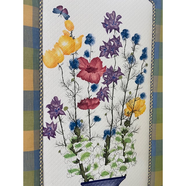 Goldenrod Upholstered 3-Panel Folding Screen For Sale - Image 8 of 11