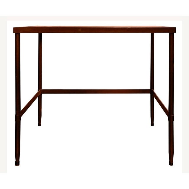 Mid-Century Modern Pottery Barn Vintage Dark Brown Iron Side Tables For Sale - Image 3 of 5