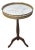 Vintage Regency Style Brass Gallery Marble Top Pedestal Table For Sale