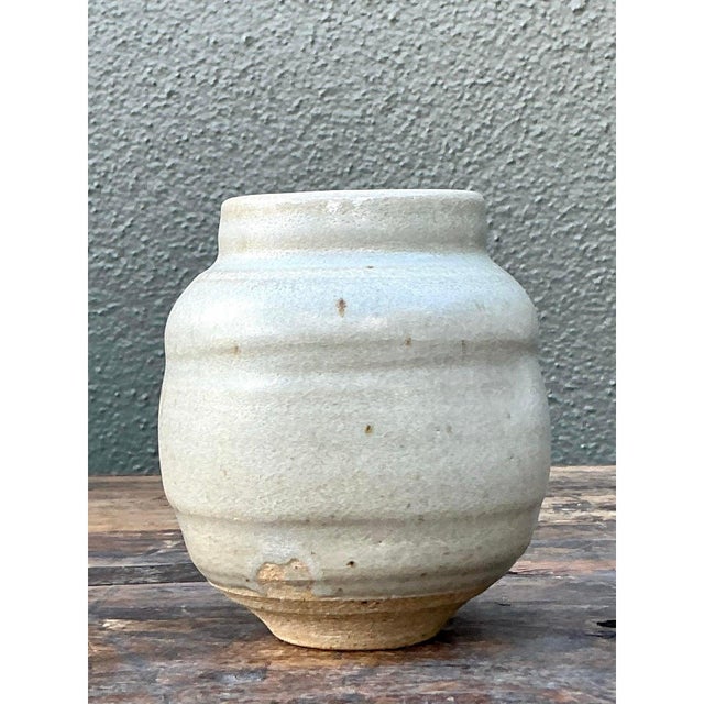 Vintage Boho Original Studio Pottery Small Vase For Sale - Image 11 of 11