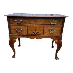 Antique George IIii Queen Anne Style Mahogany Lowboy. Early 19th Century