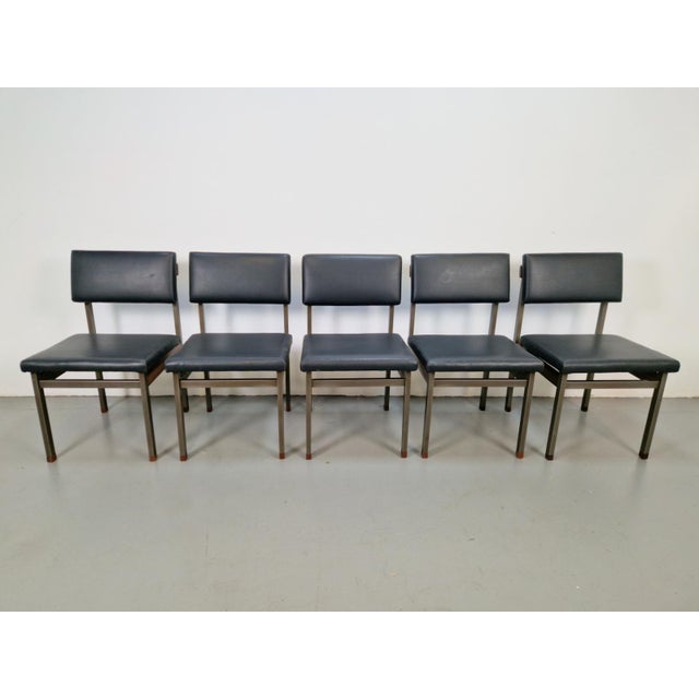 Black Pali Dining Chairs and Dining Table by Louis van Teeffelen for Wébé, 1960s, Set of 6 For Sale - Image 8 of 18
