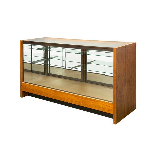 Auburn Vintage Glass Top Shelves Storage Display Showcase Cabinet For Sale - Image 8 of 17