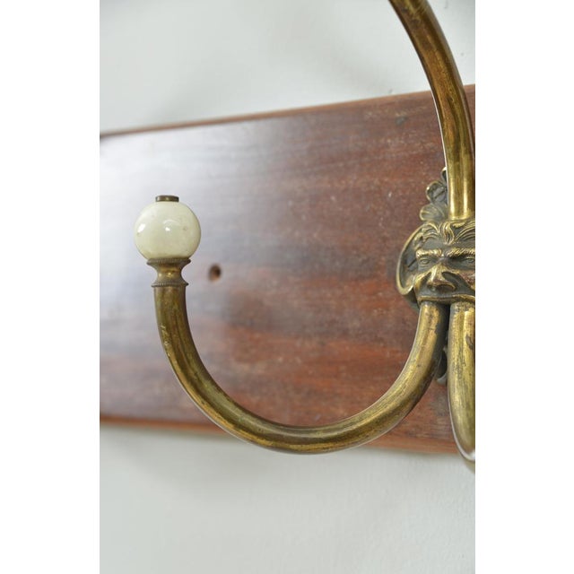 Antique 19th Century Gothic Four Hat and Coat Hooks in Brass and Ceramic, 1890s For Sale - Image 13 of 18