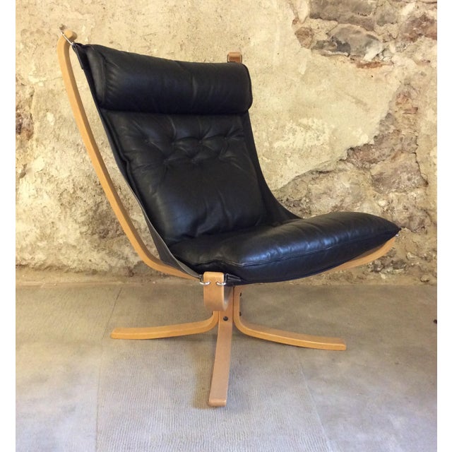 Black Falcon Chair by Sigurd Ressell for Vatne Möbler, 1970s For Sale - Image 8 of 8