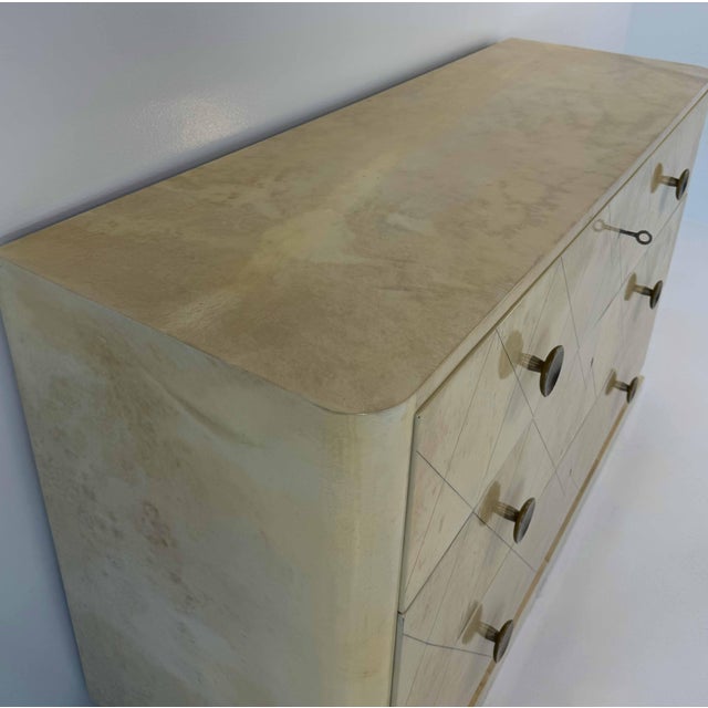 Belgian Art Deco Engraved Parchment Chest of Drawers, Late 1940s For Sale - Image 11 of 16