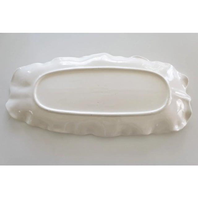 Large Ceramic Banana Leaf Serving Platter Lotus White by Metlox For Sale - Image 15 of 15