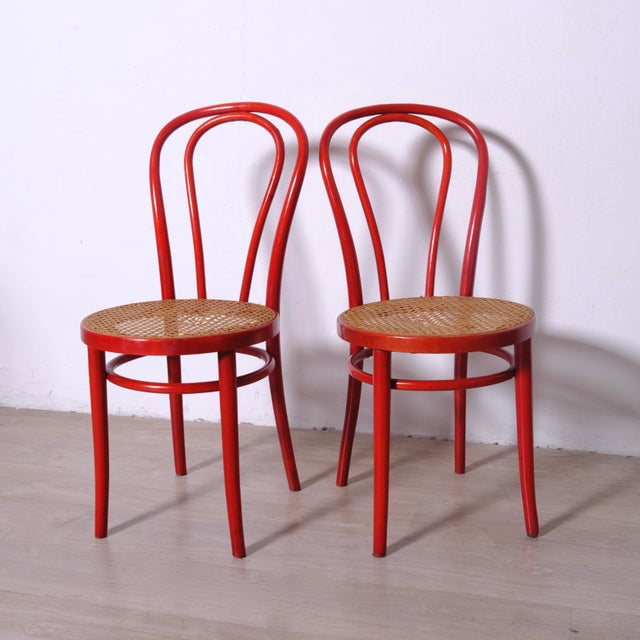 Vienna Straw Chairs in the style of Thonet, 1970s, Set of 2 For Sale - Image 6 of 13