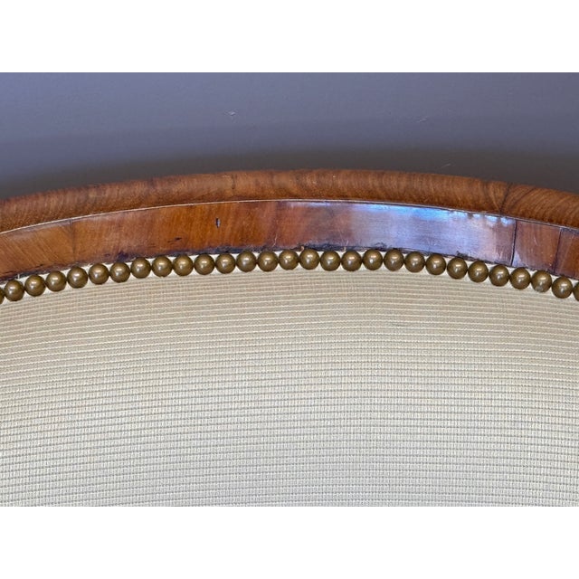 Cream Early 19th Century German Biedermeier Fruitwood Upholstered Tub Chair For Sale - Image 8 of 10